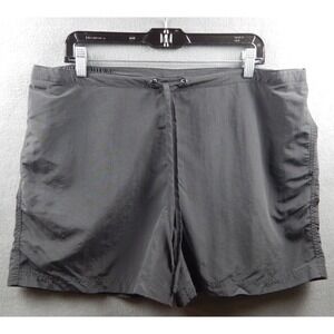 L L Bean Shorts Womens XL Black Nylon Athletic Outdoor Hiking Drawstring Pilling